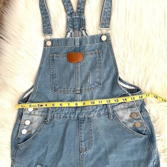 Jean Distressed Overalls - Picture 3 of 11